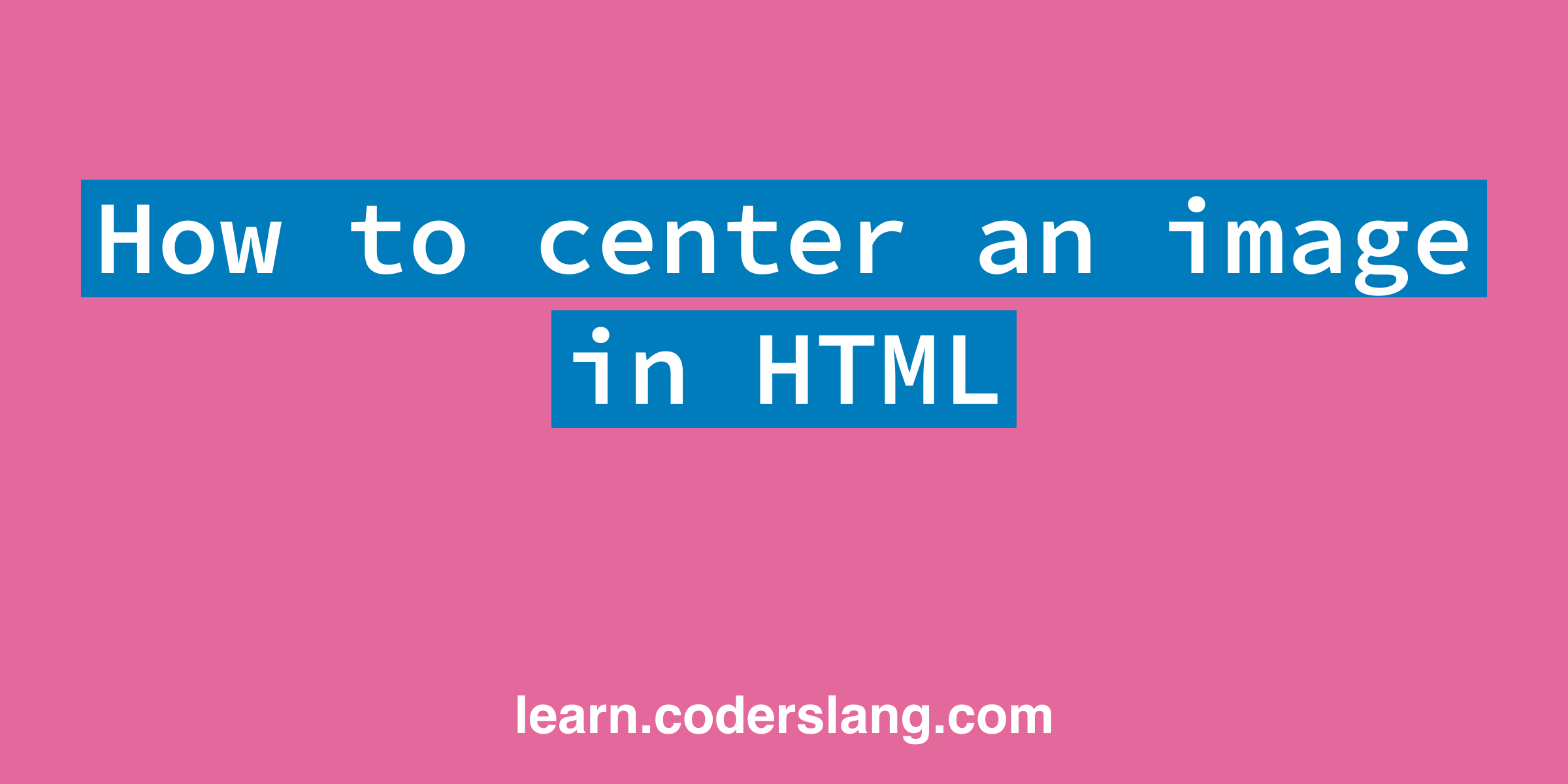 How To Center Image In Html Inline